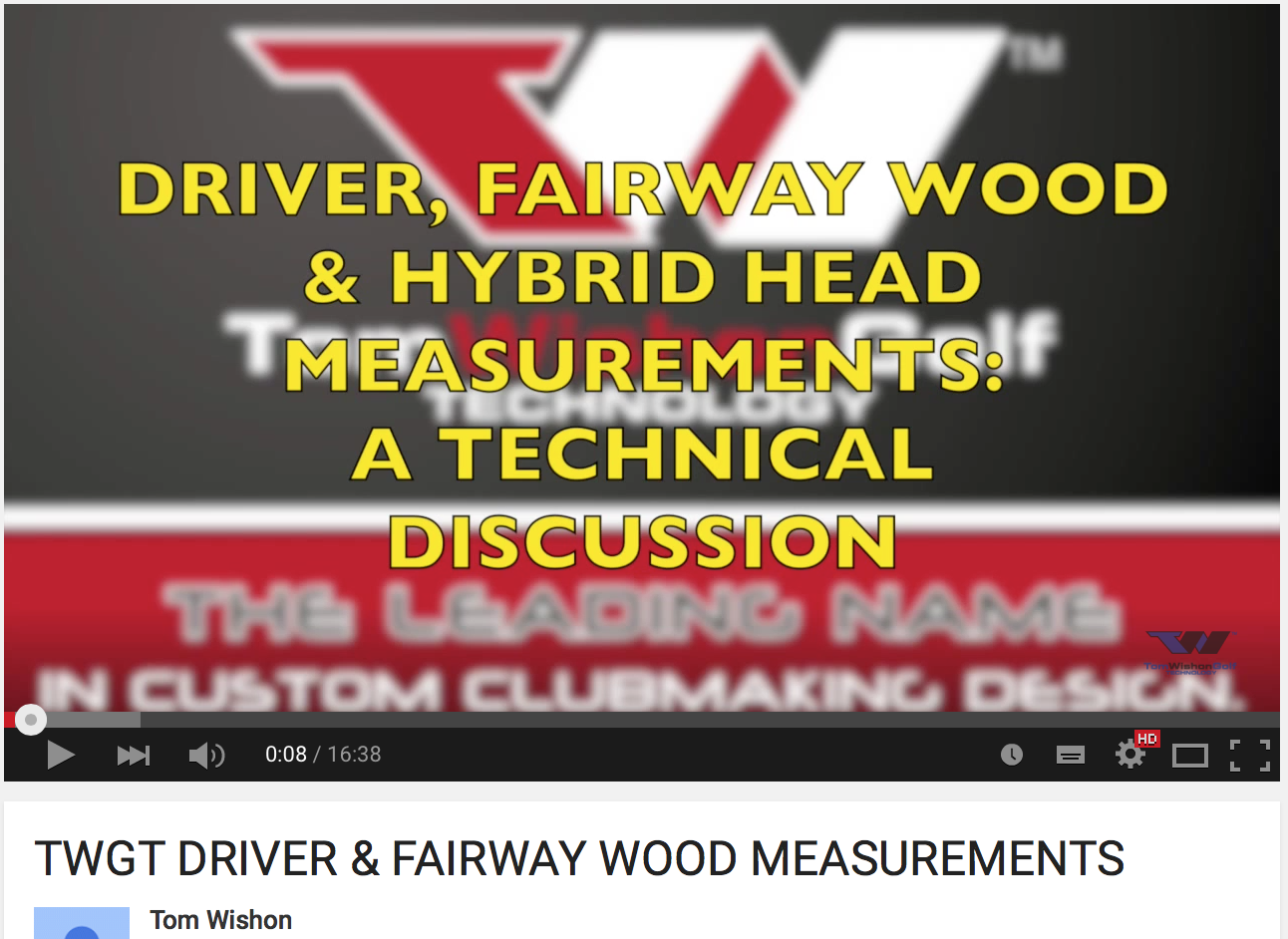 TWGT DRIVER & FAIRWAY WOOD MEASUREMENTS