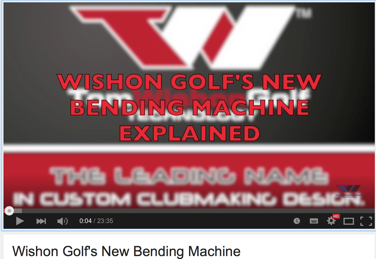 Wishon Golf's New Bending Machine