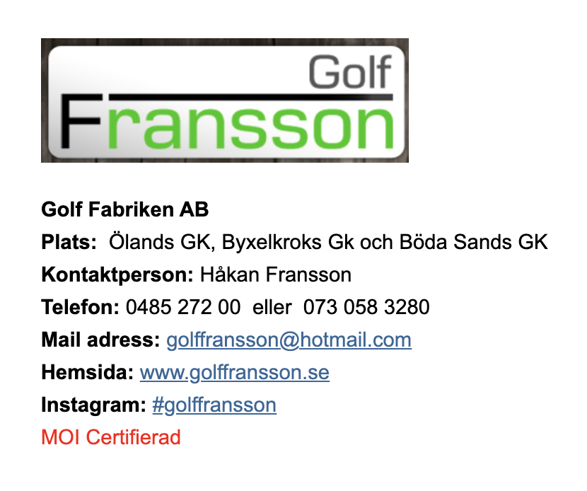 Golffabriken på Öland